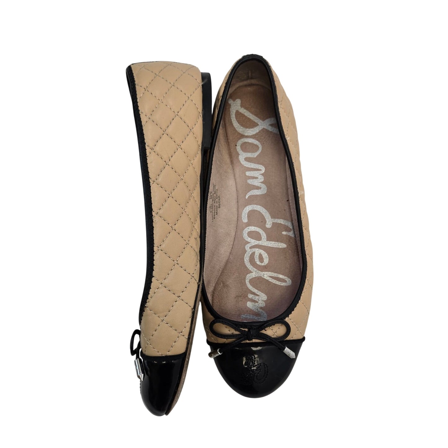 Sam Edelman Leather Becka Cap Toe Ballet Flats Size 8.5M