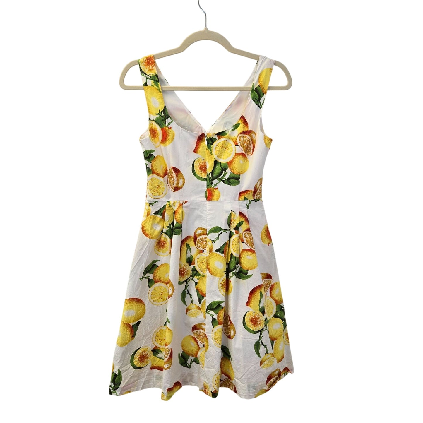 Banana Republic Lemon & Orange Print Fit & Flare Sun Dress Size 2