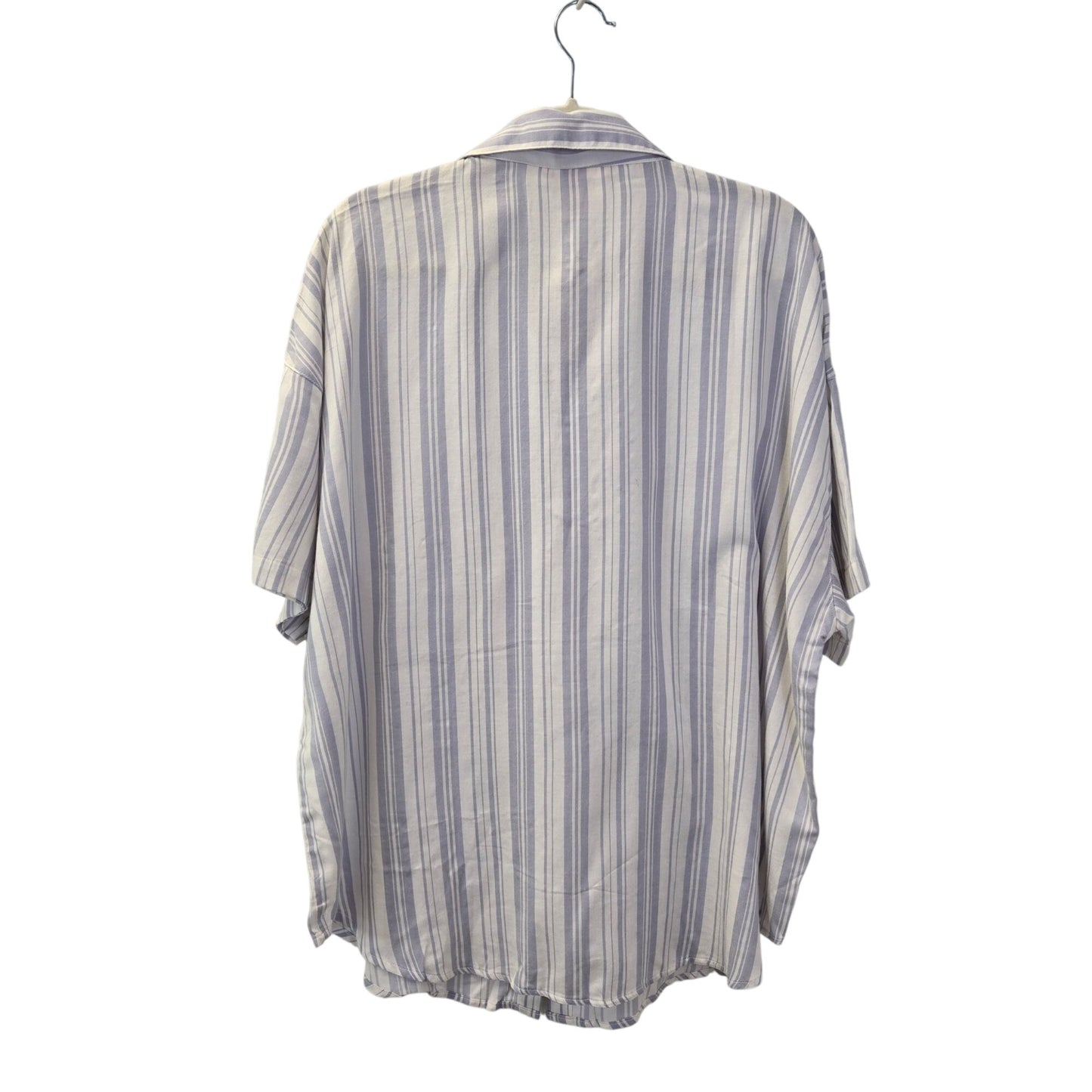 NWT Victoria's Secret Striped Short Sleeve Button Down Sleep Shirt Size Large