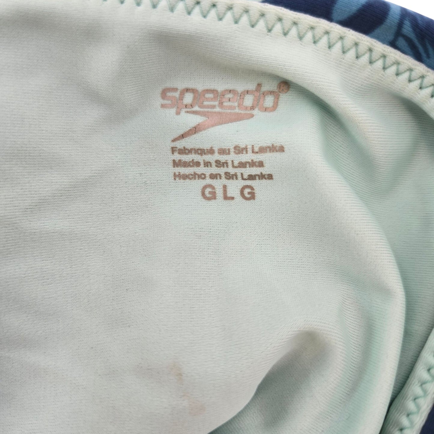 Speedo Aria Plunge Tropical Print One Piece Swimsuit Size Large