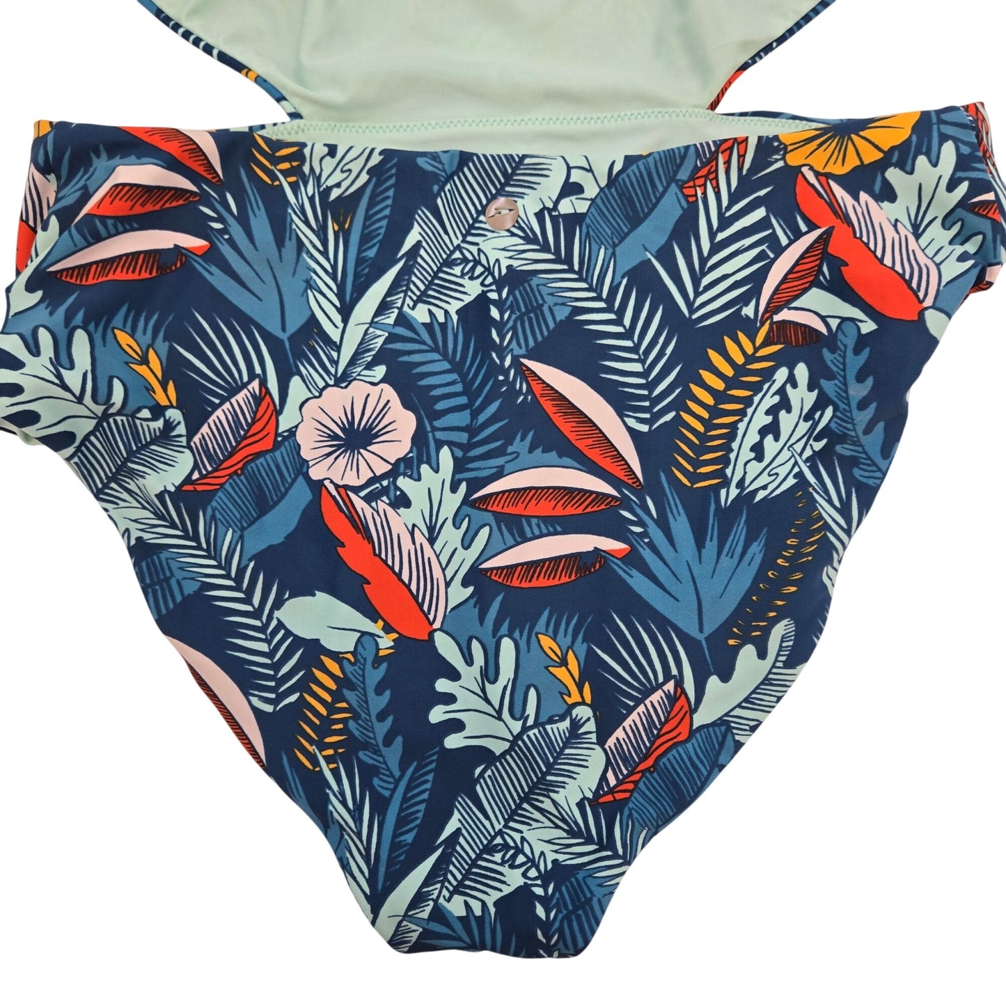 Speedo Aria Plunge Tropical Print One Piece Swimsuit Size Large