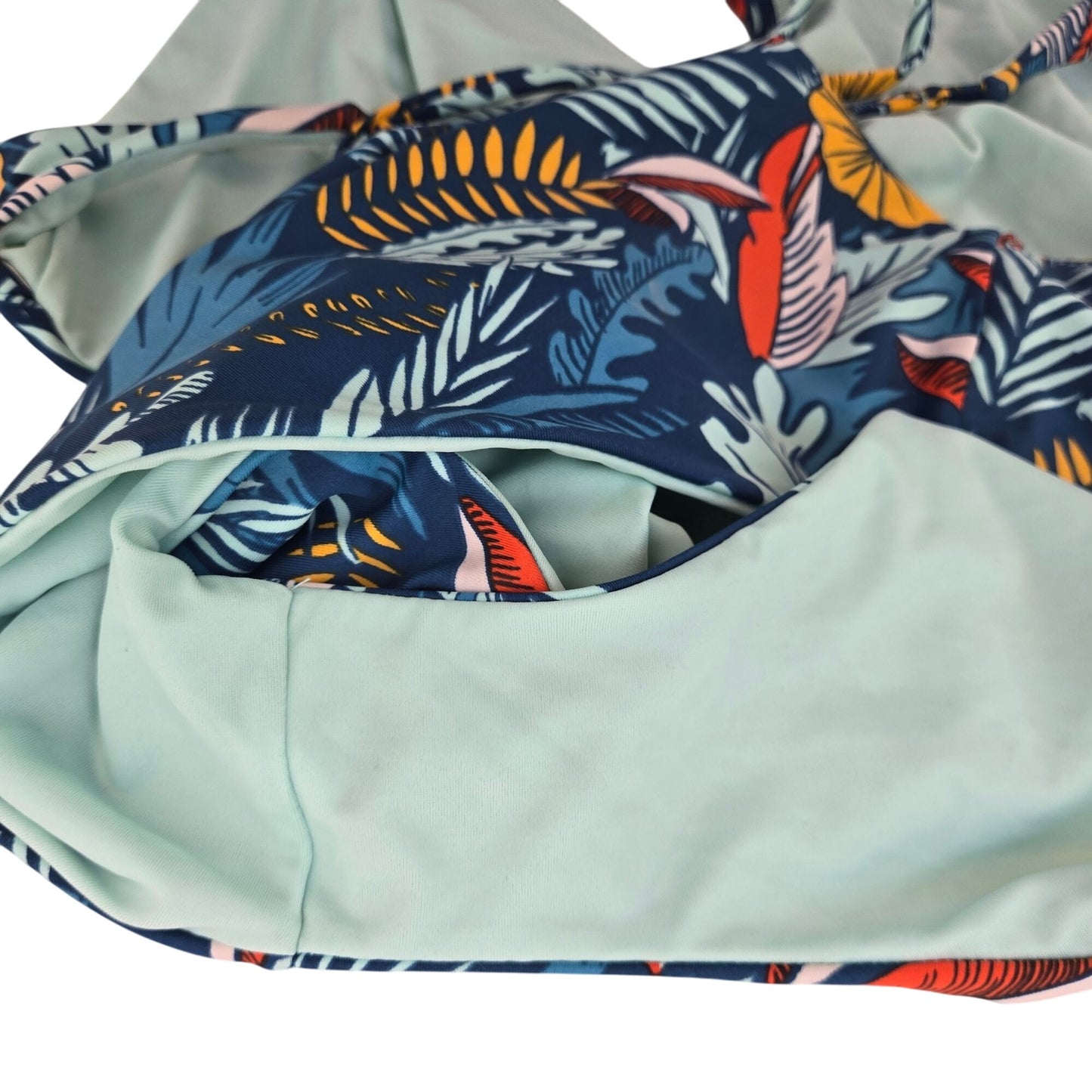 Speedo Aria Plunge Tropical Print One Piece Swimsuit Size Large