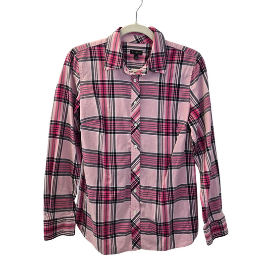 Talbots 100% Cotton Plaid Button Down Shirt Size Small