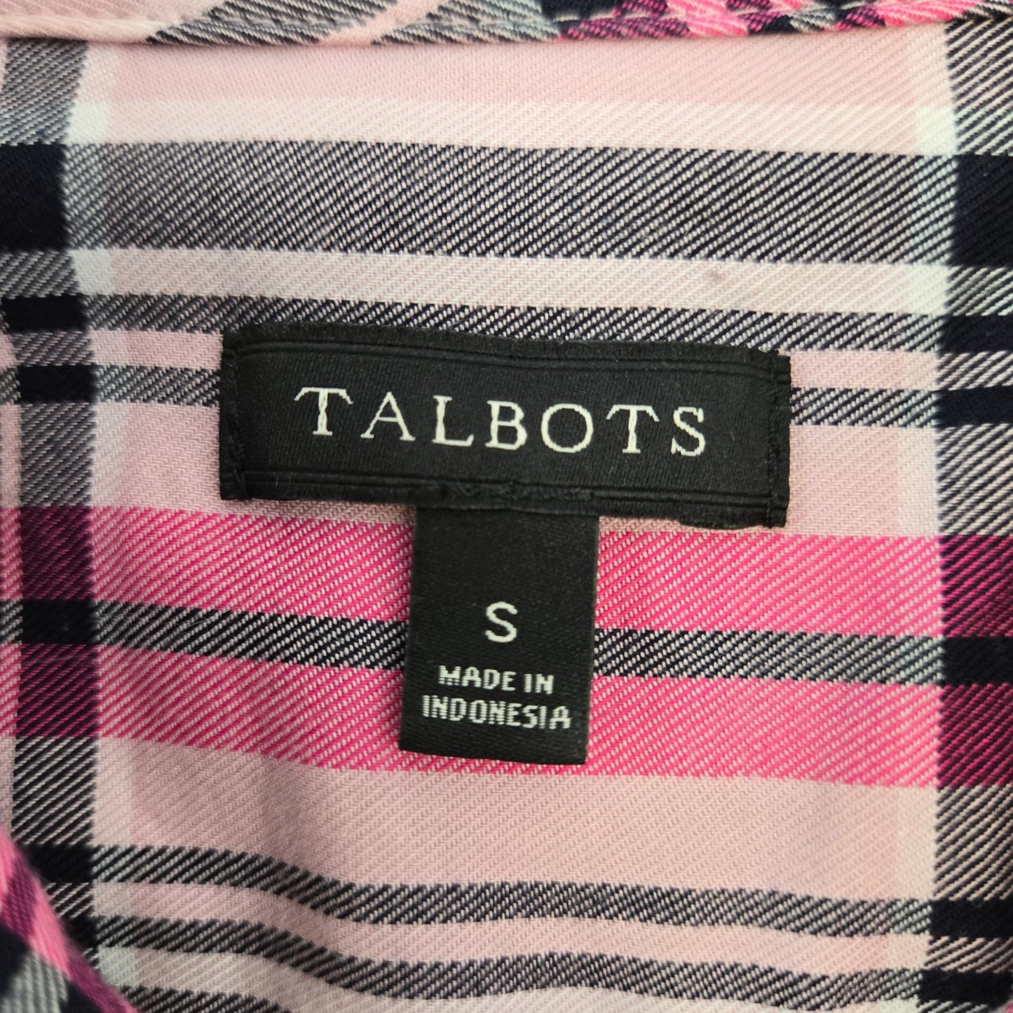 Talbots 100% Cotton Plaid Button Down Shirt Size Small