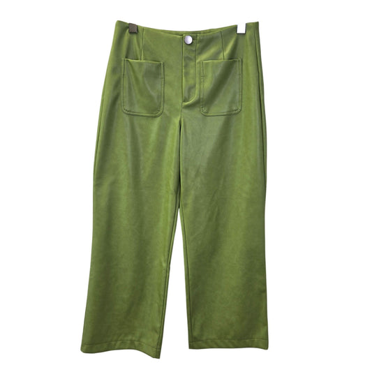 Bagatelle Vegan Leather Wide Leg Cropped Lime Green Pants Size Small
