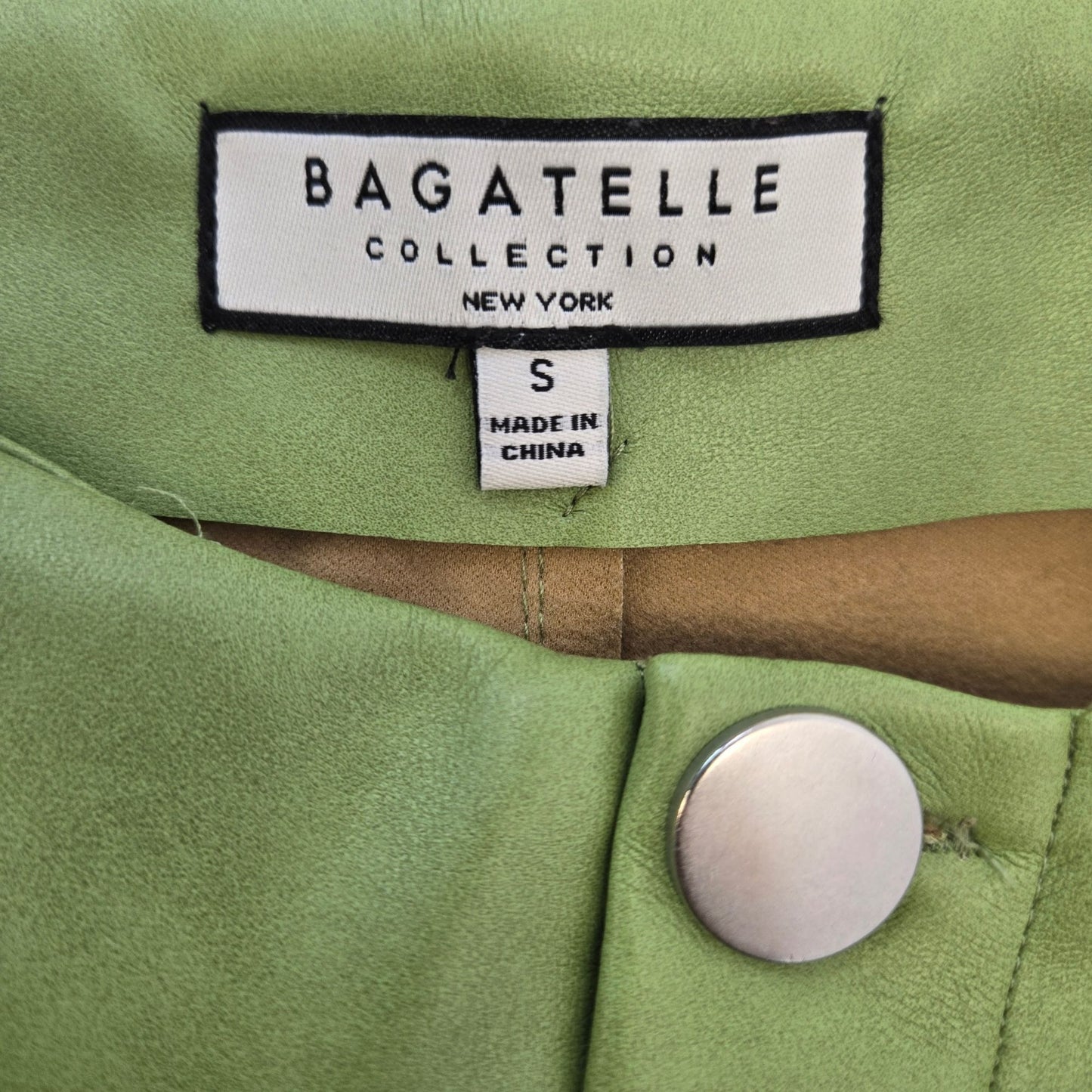 Bagatelle Vegan Leather Wide Leg Cropped Lime Green Pants Size Small