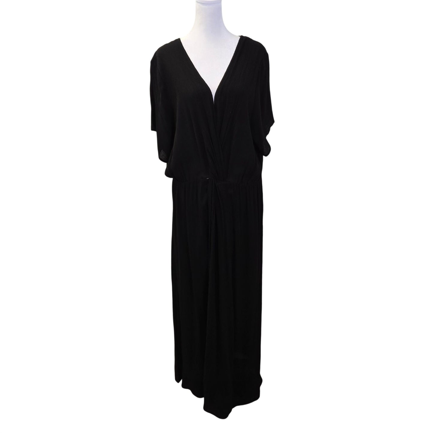 NWT City Chic 100% Viscose Knot Front Gauzy Maxi Dress Size 16