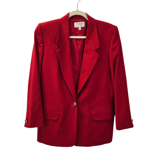 Talbots 100% Wool One Button Blazer Jacket Size 8 Petite