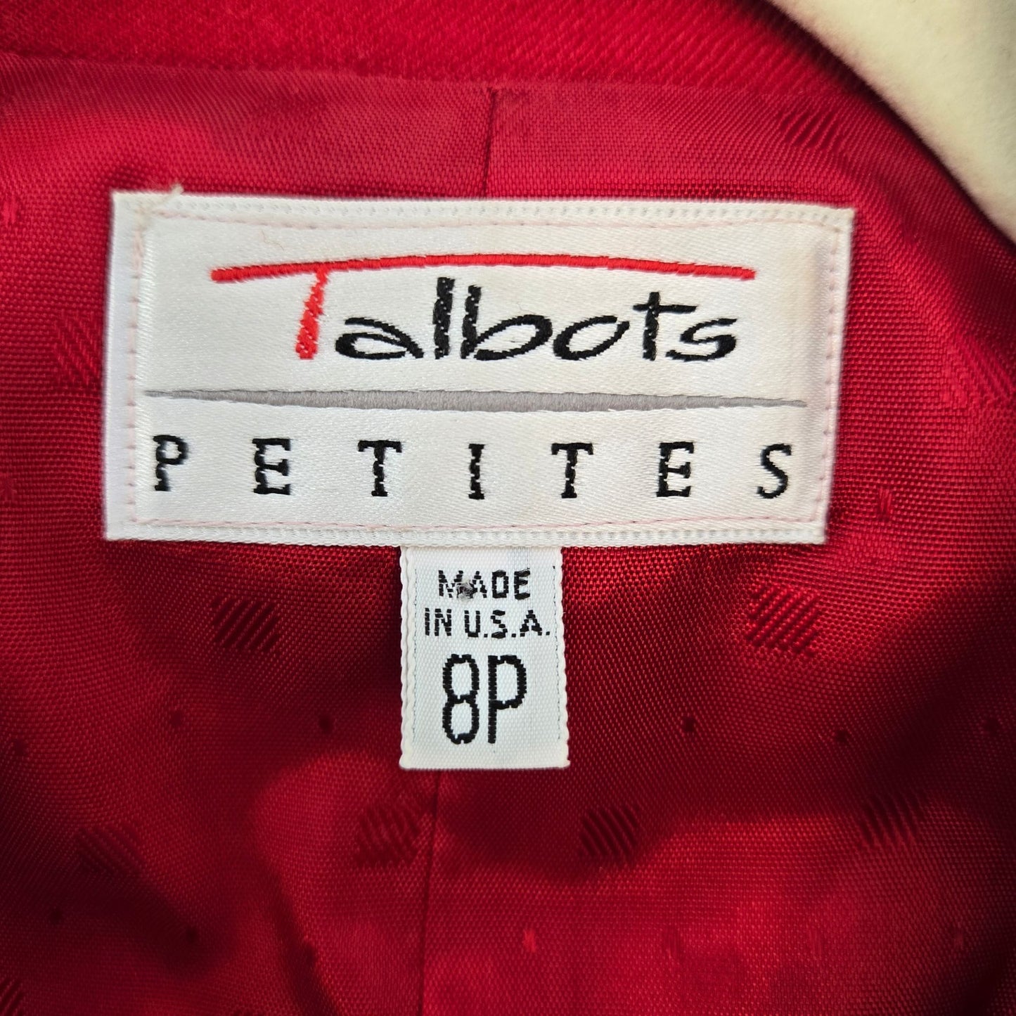 Talbots 100% Wool One Button Blazer Jacket Size 8 Petite