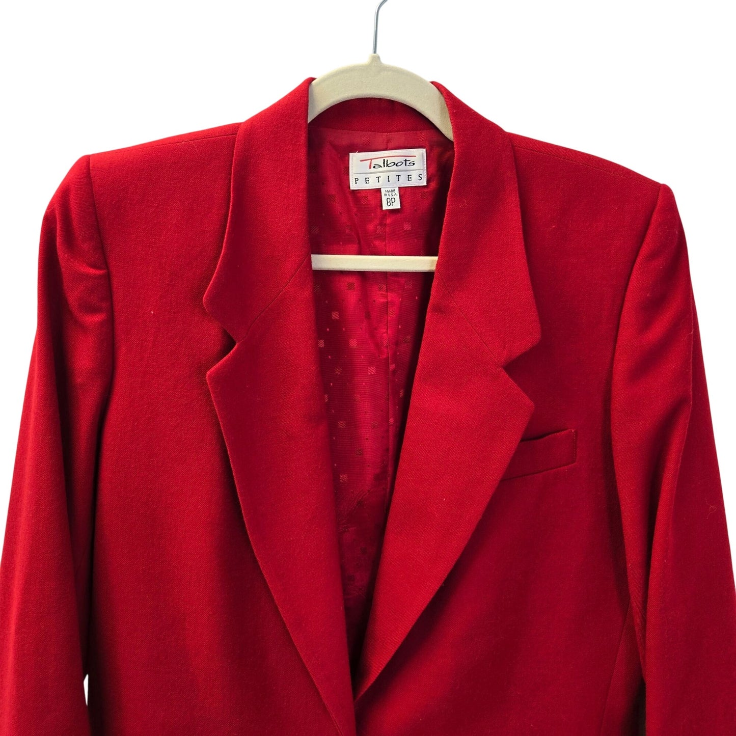 Talbots 100% Wool One Button Blazer Jacket Size 8 Petite