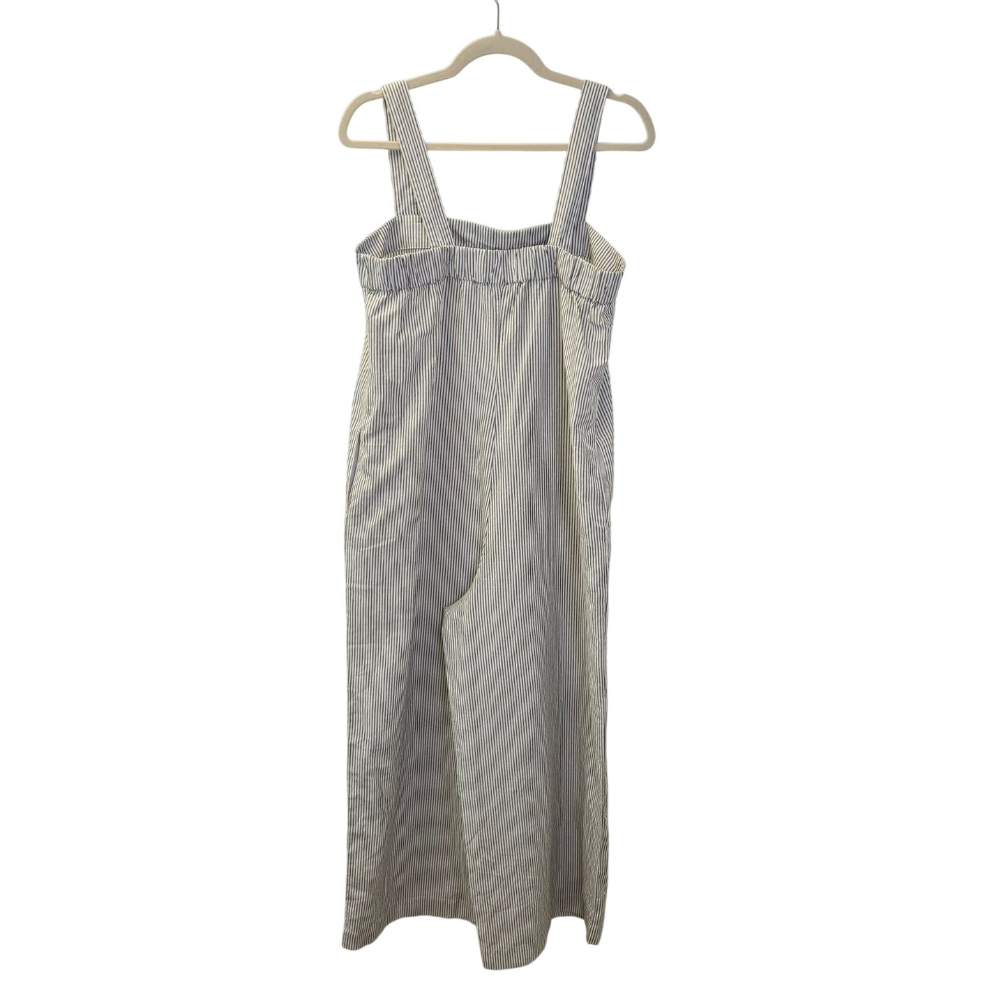 Uniqlo Linen Blend Wide Leg Striped Crop Jumpsuit Size Medium