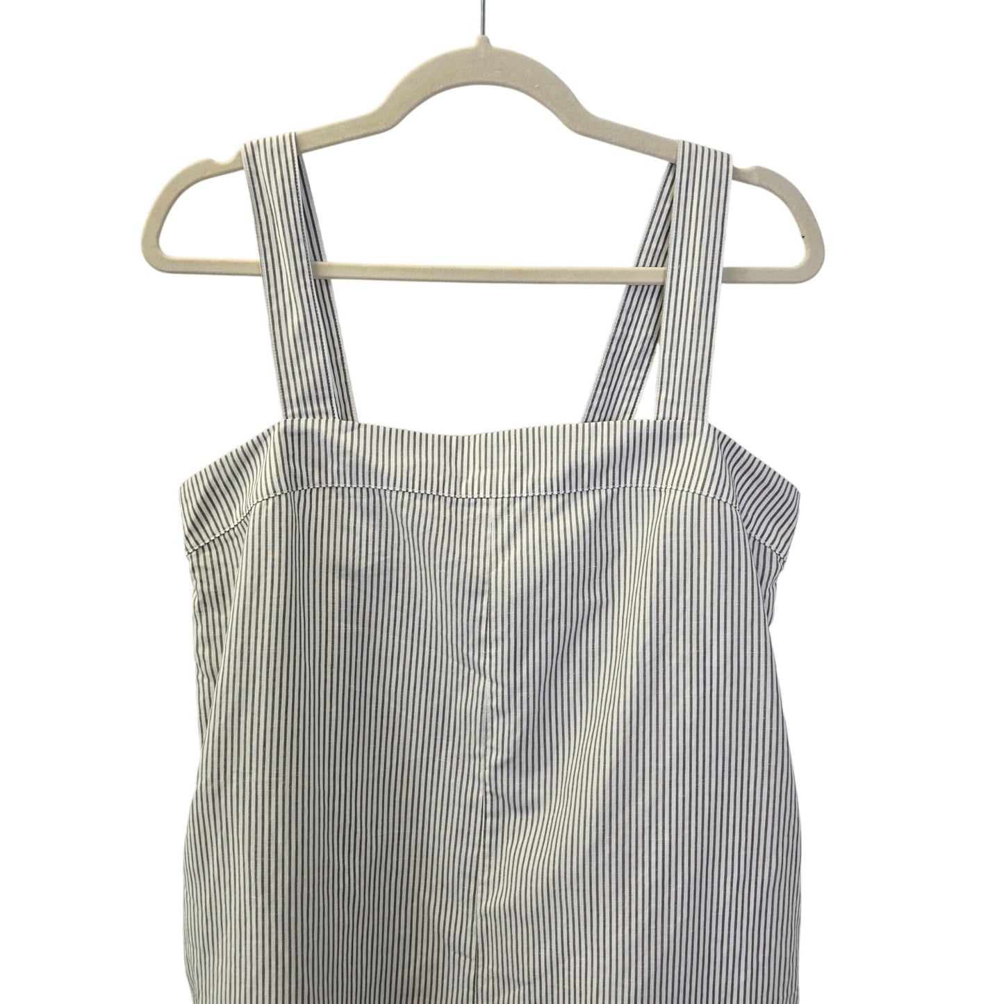 Uniqlo Linen Blend Wide Leg Striped Crop Jumpsuit Size Medium