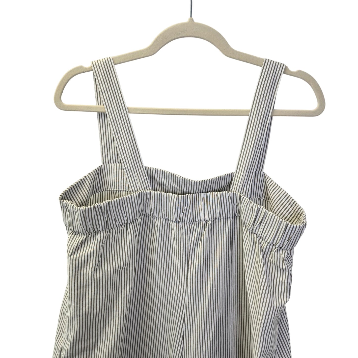 Uniqlo Linen Blend Wide Leg Striped Crop Jumpsuit Size Medium