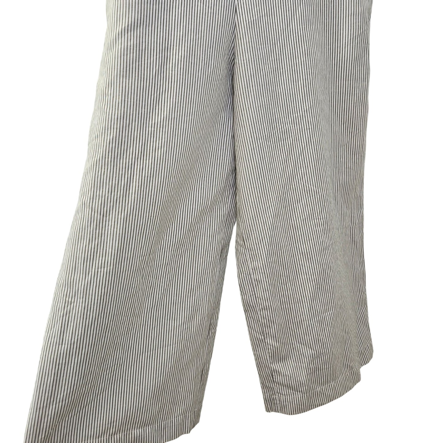 Uniqlo Linen Blend Wide Leg Striped Crop Jumpsuit Size Medium