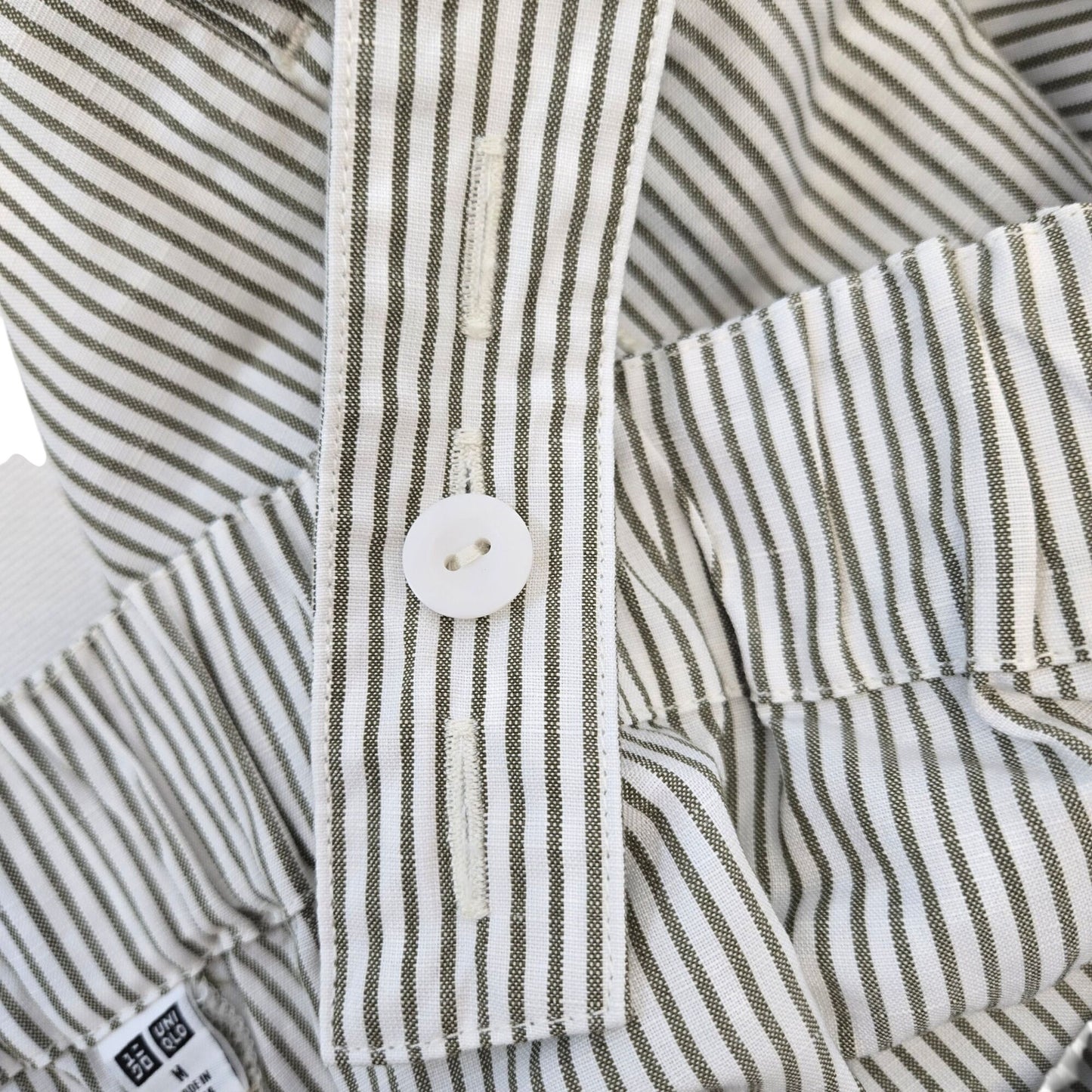 Uniqlo Linen Blend Wide Leg Striped Crop Jumpsuit Size Medium