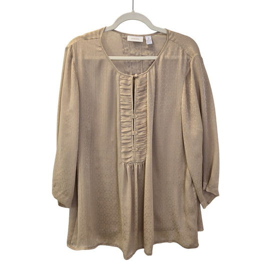 Chico's Circle Print Pleat Detail Blouse Size Chico's 3/XL