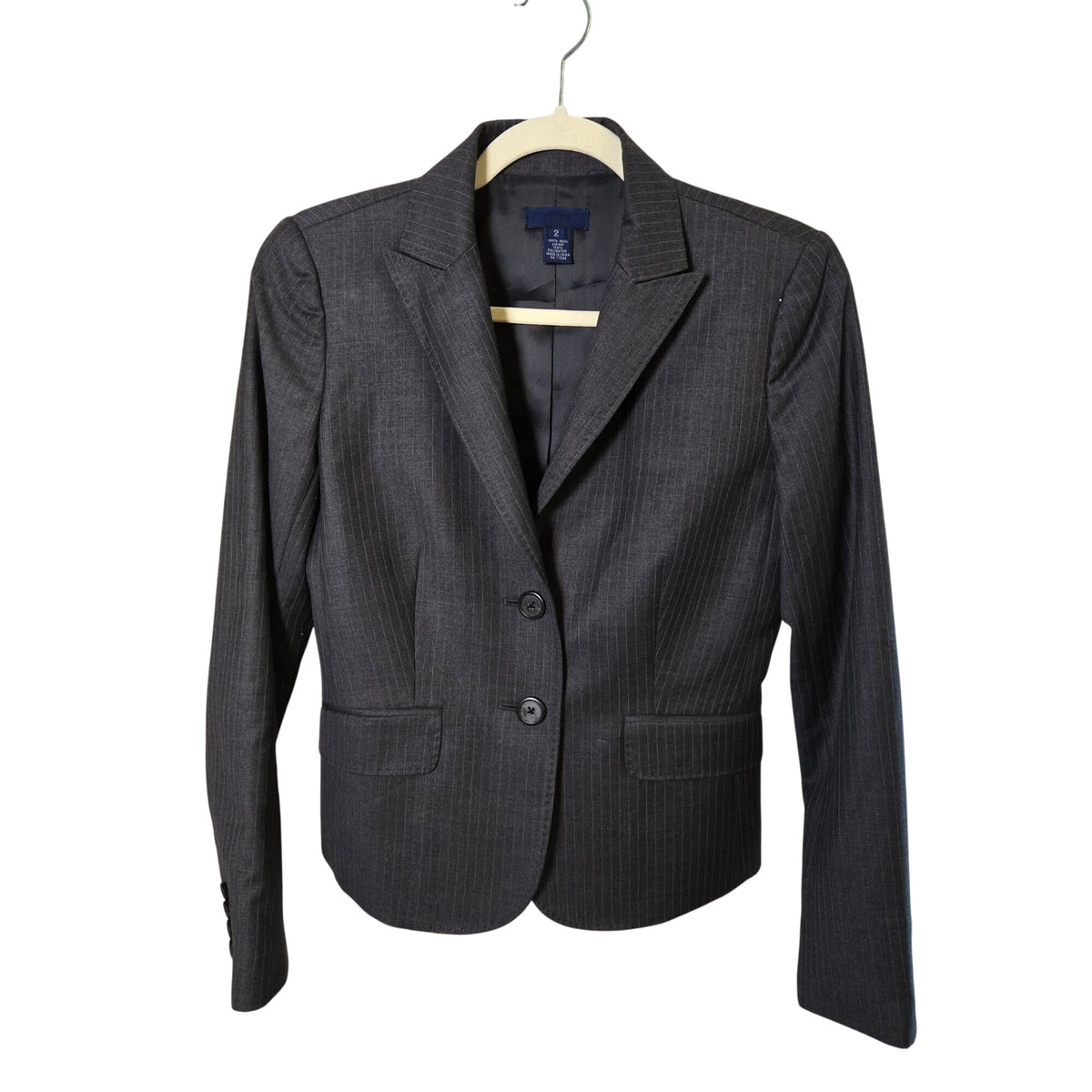 J. Crew 100% Wool Pinstripe Two Button Blazer Jacket Size 2