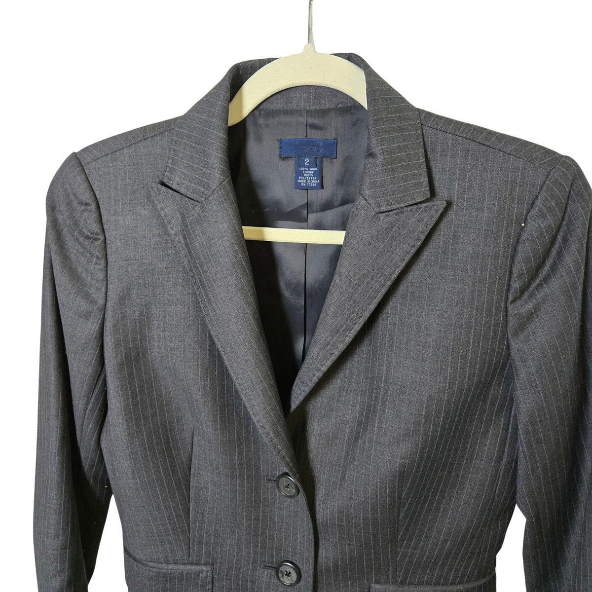 J. Crew 100% Wool Pinstripe Two Button Blazer Jacket Size 2