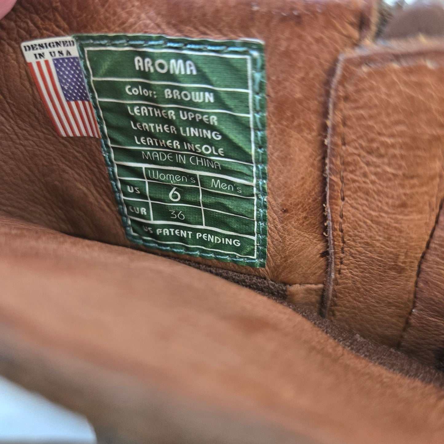 Earth Aroma Leather Embroidered Calf High Boots Size 6