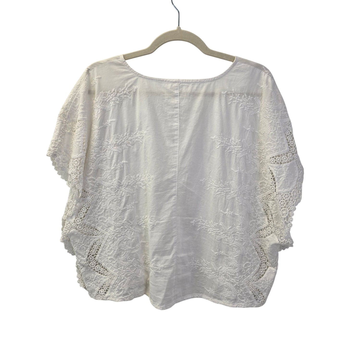 by Anthropologie Short Sleeve Embroidered Swing Top Size Small