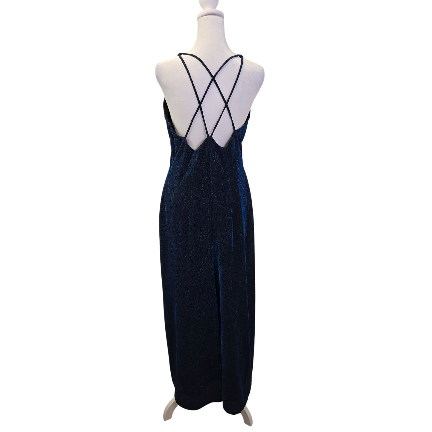 Scott McClintock Metallic Blue Wavy Texture Special Occasion Dress Size 8/10
