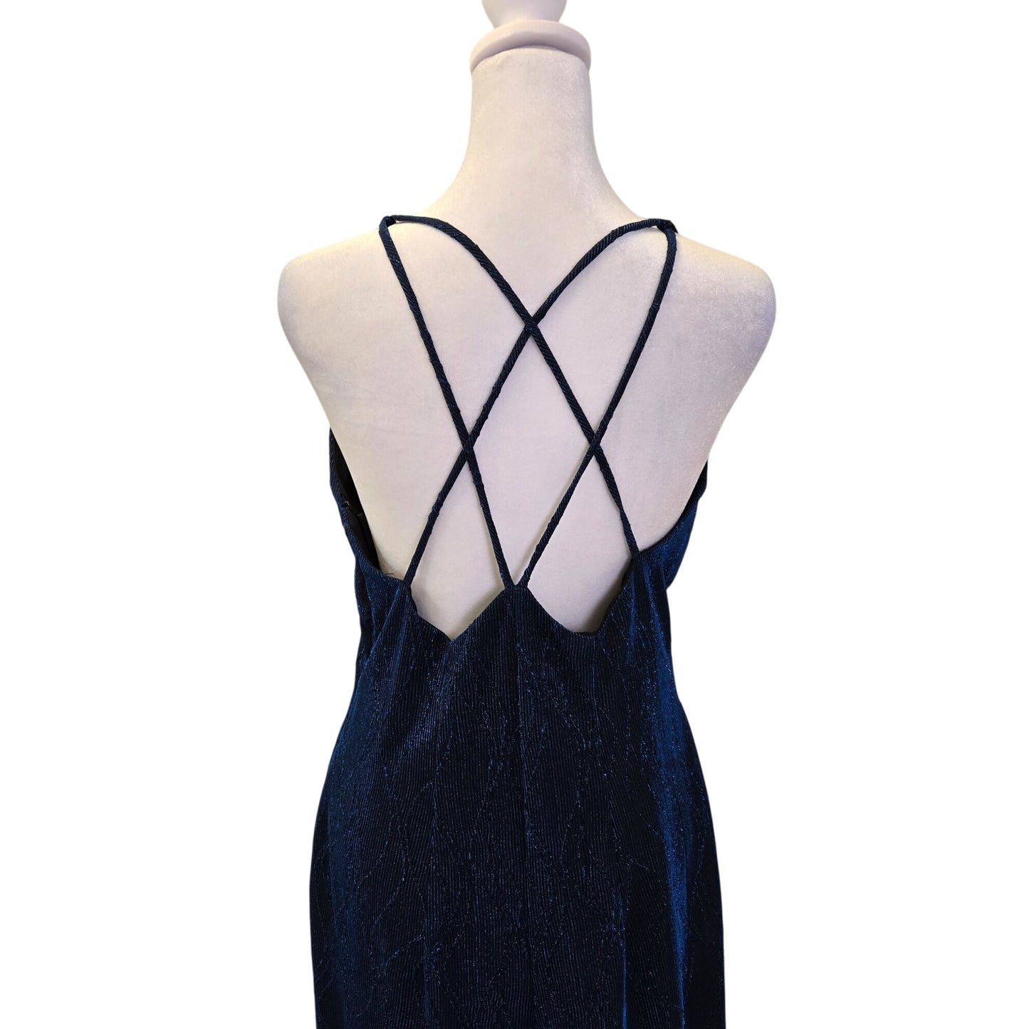 Scott McClintock Metallic Blue Wavy Texture Special Occasion Dress Size 8/10