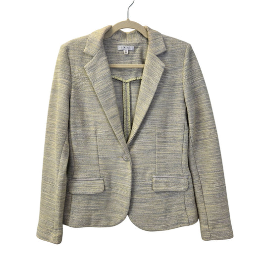 CAbi Lemon Zest Tweed One Button Blazer Style Size 6