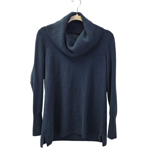 Talbots 100% Cashmere Teal Cowlneck Sweater Size Medium