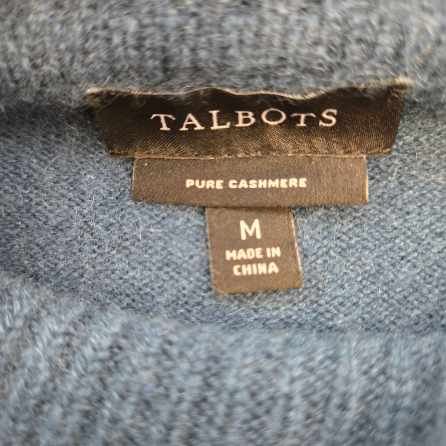 Talbots 100% Cashmere Teal Cowlneck Sweater Size Medium