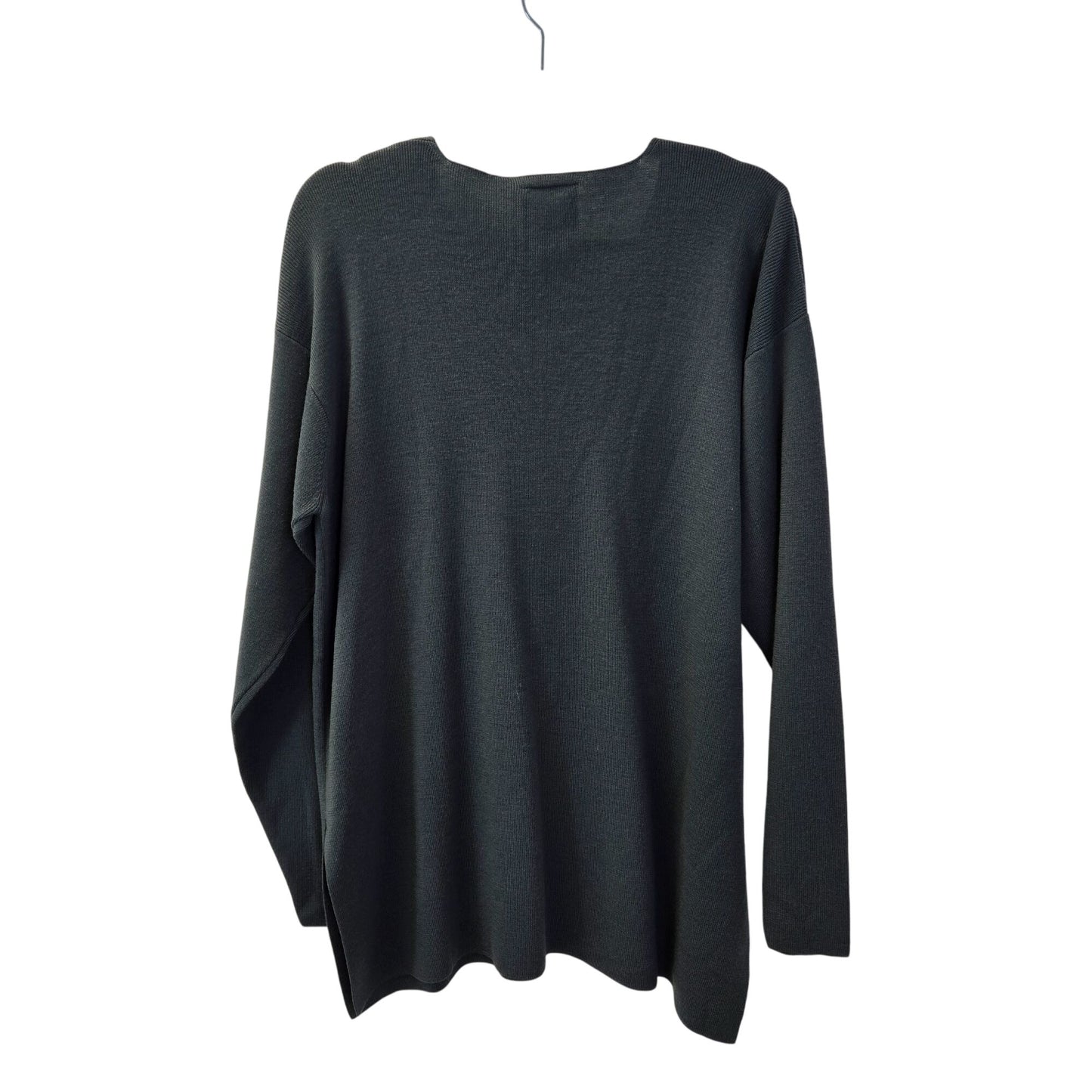 Eileen Fisher 100% Wool V-Neck Split Hem Tunic Sweater Size Large