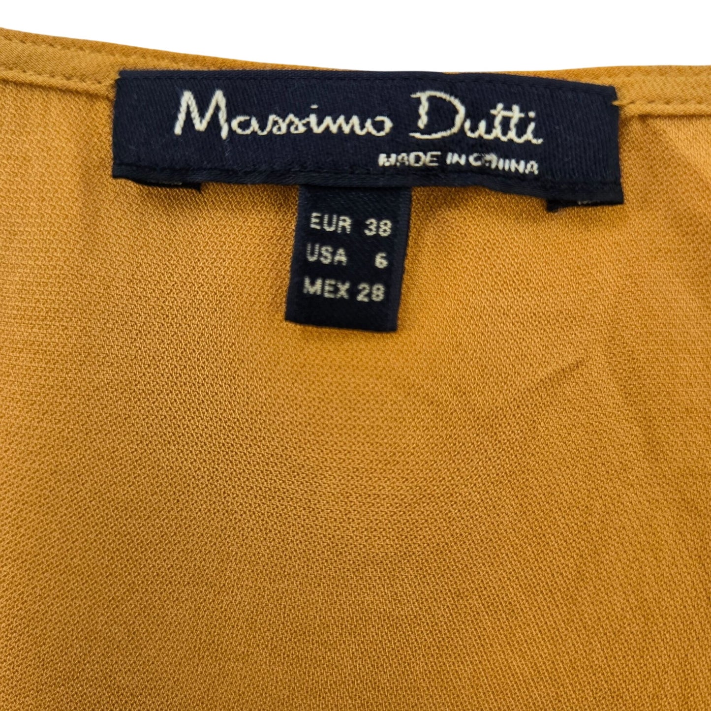 Massimo Dutti 100% Viscose Ruffle Hem Bell Sleeve Blouse Size 6