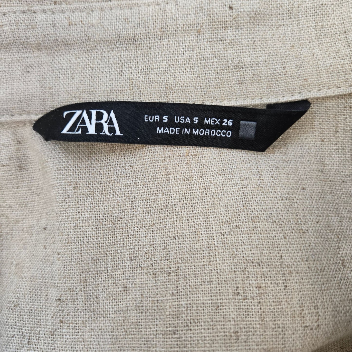 Zara Linen & Viscose Blend Zipper Closure Utility Safari Dress Size Small