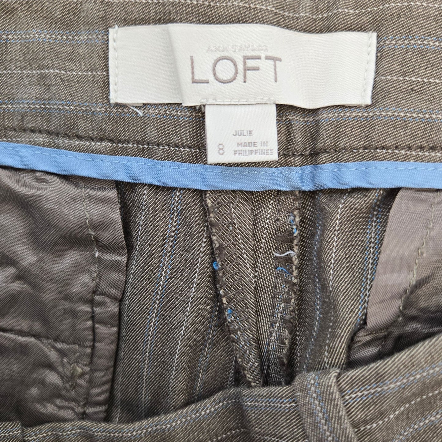 Loft Julie Pinstripe Flare Trouser Pants Size 8