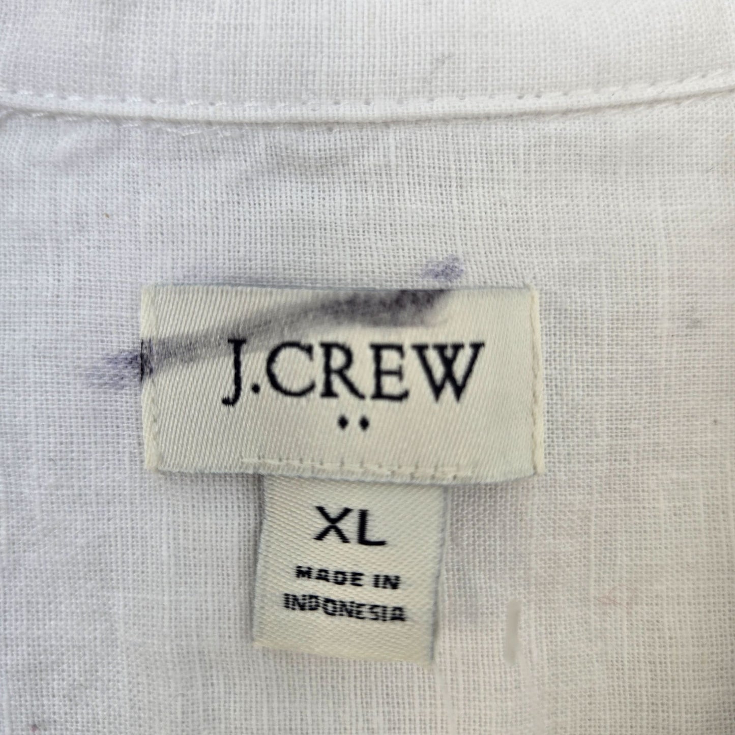 NWT J. Crew Factory Linen Blend Short Sleeve Button Down Shirt Size XL