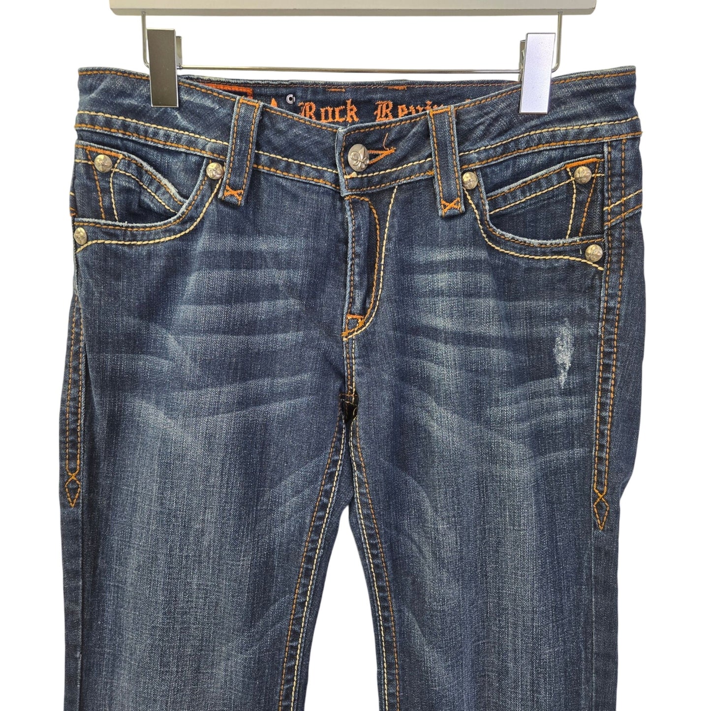 Rock Revival Patti Bootcut Distressed & Embellished Jeans Size 31