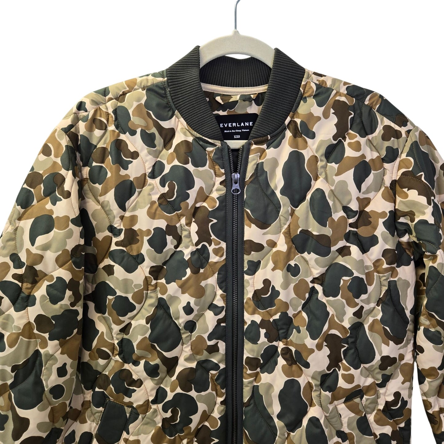 NWOT Everlane The ReNew Long Liner Camouflage Full Zip Jacket Size XXS