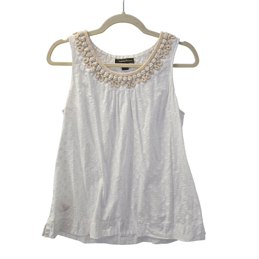 Tommy Bahama Textured Rope Embroidered & Bead Embellished Tank Top Size Medium