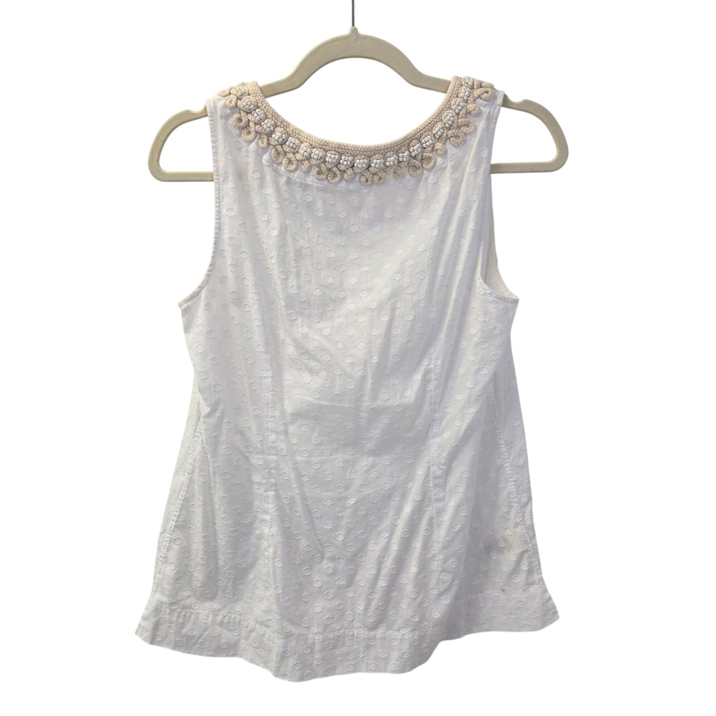 Tommy Bahama Textured Rope Embroidered & Bead Embellished Tank Top Size Medium