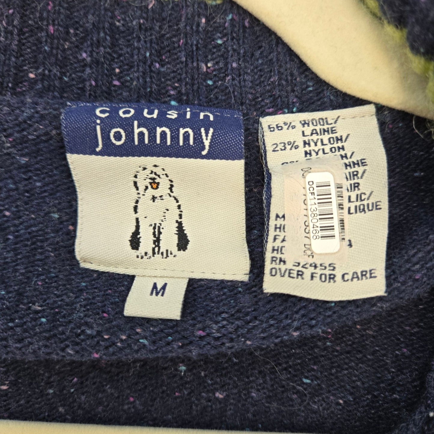 Anthropologie Cousin Johnny Wool Blend Full Zip Confetti Print Sweater Size Medium