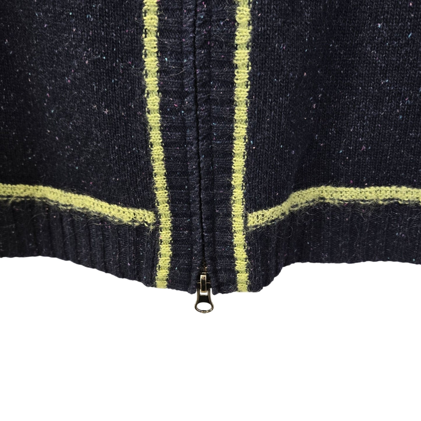 Anthropologie Cousin Johnny Wool Blend Full Zip Confetti Print Sweater Size Medium
