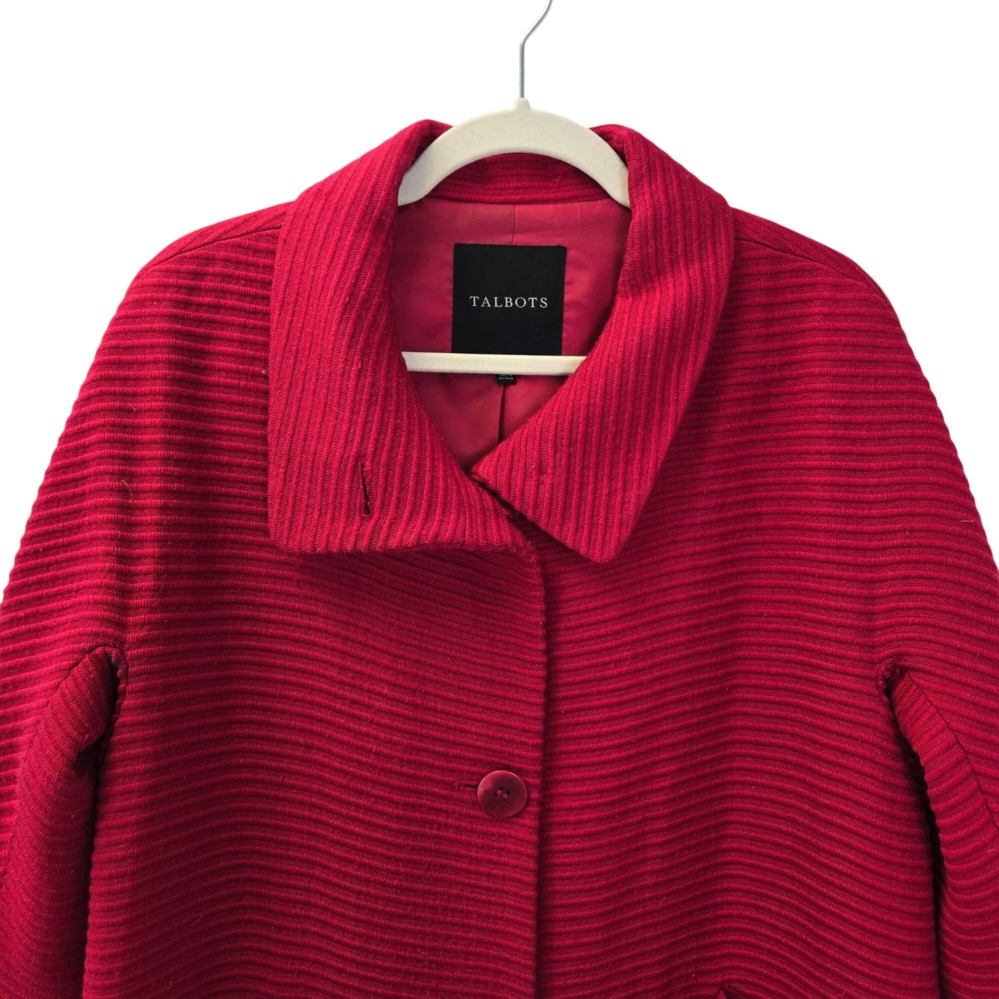Talbots Thinsulate Wool Blend Ribbed Collared Coat Size 10
