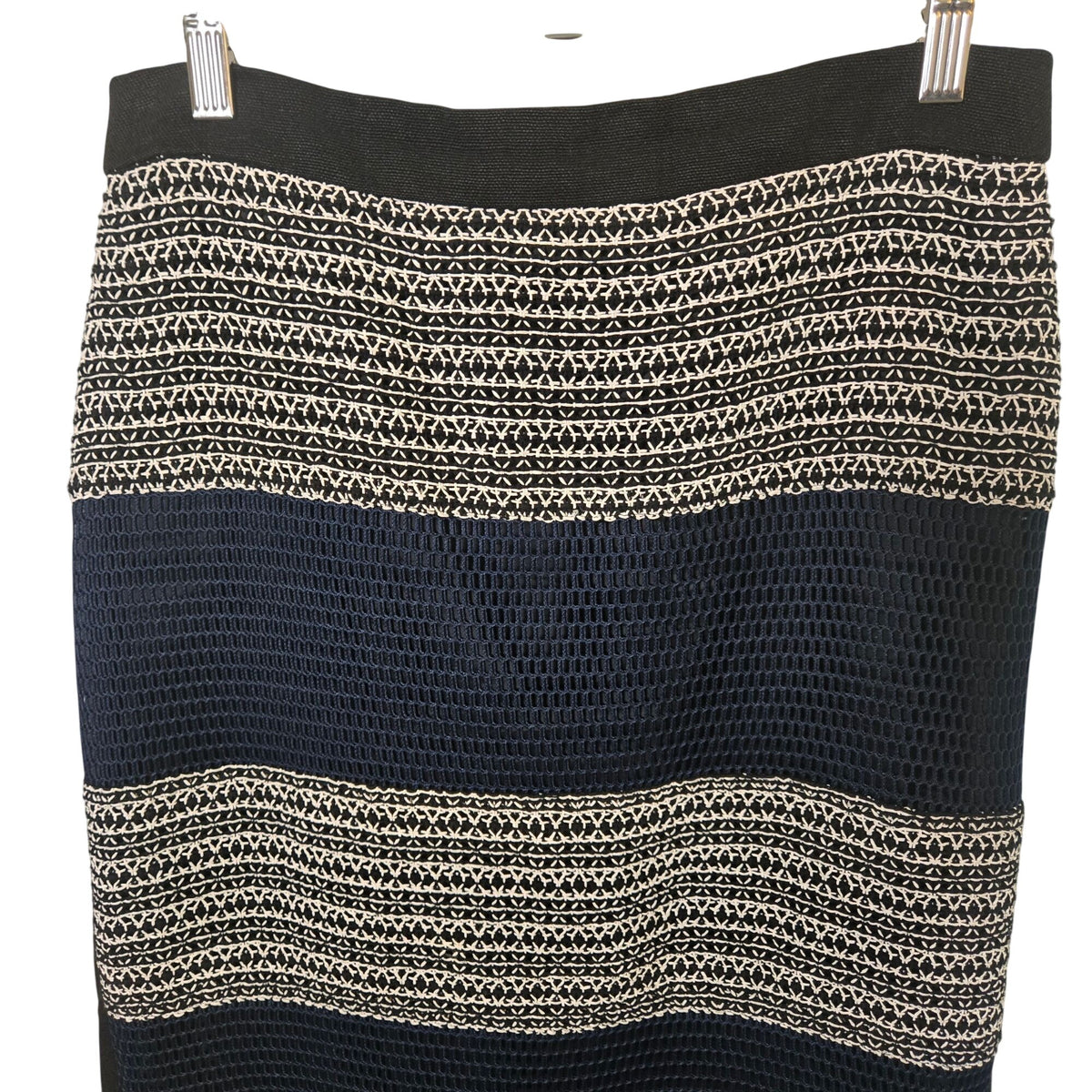 J. Crew Collection Mixed Media Linen Blend Knit Midi Skirt Size 8