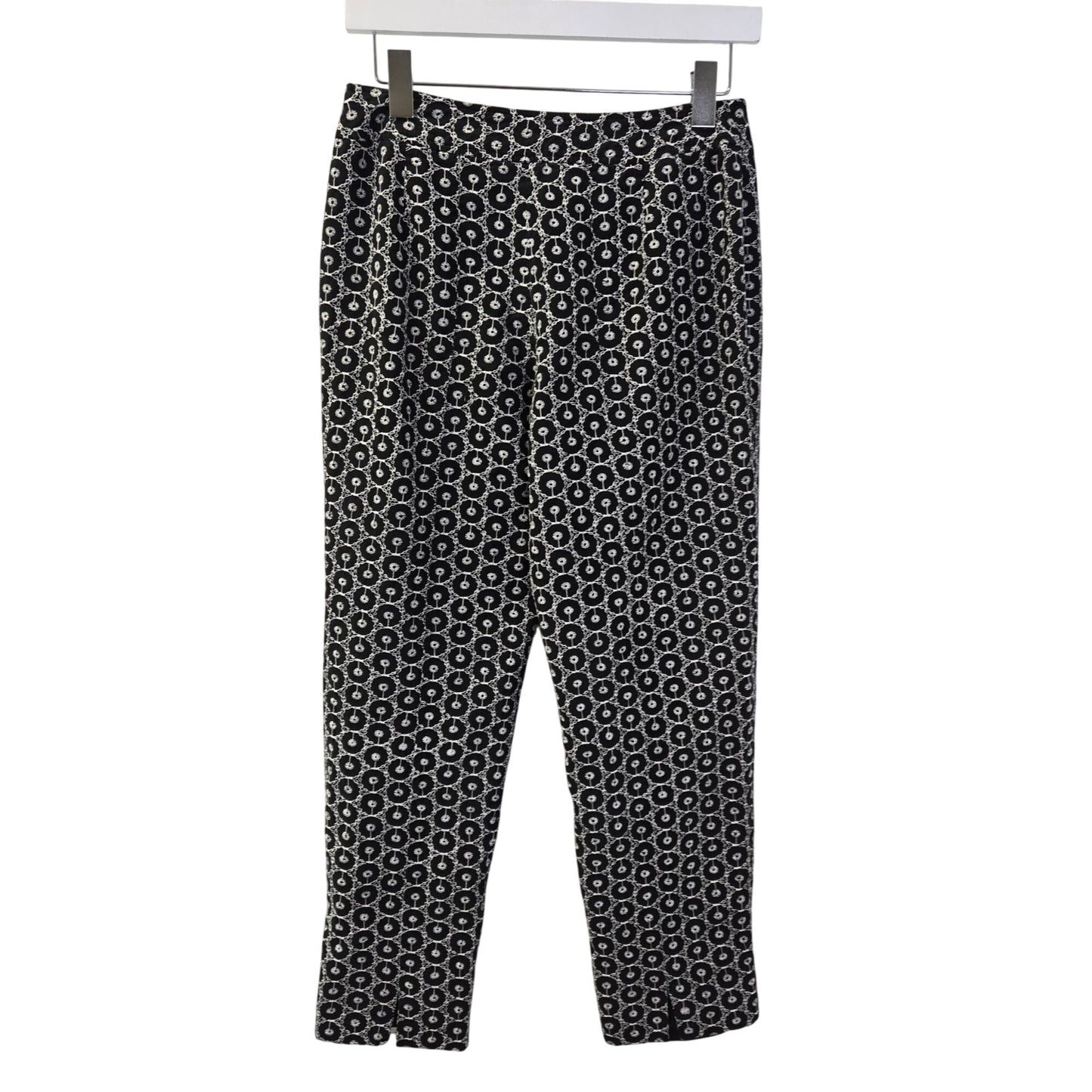 Talbots Silk Blend Floral Embroidered Ankle Pants Size 4