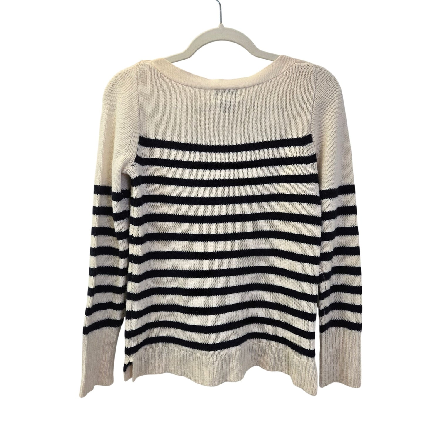 J. Crew 100% Italian Cashmere Striped Boatneck Sweater Size XS