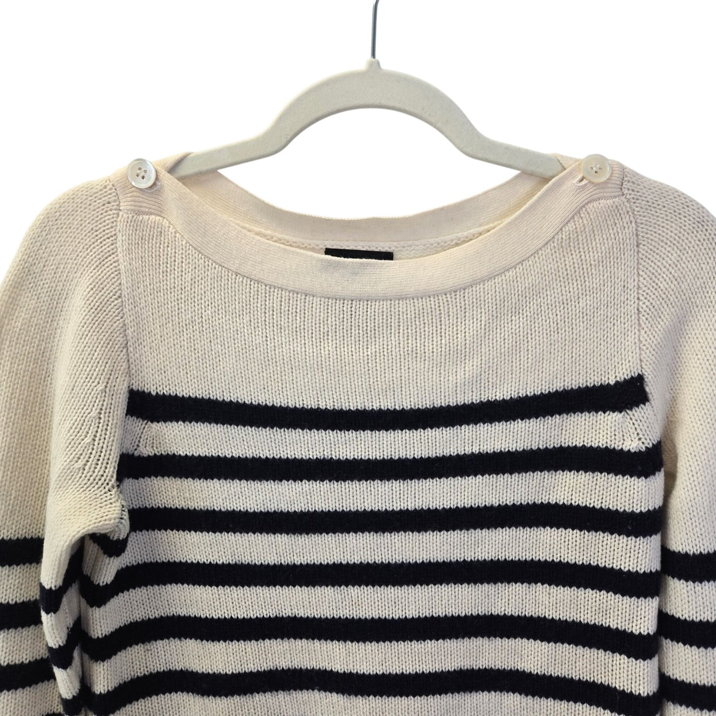 J. Crew 100% Italian Cashmere Striped Boatneck Sweater Size XS