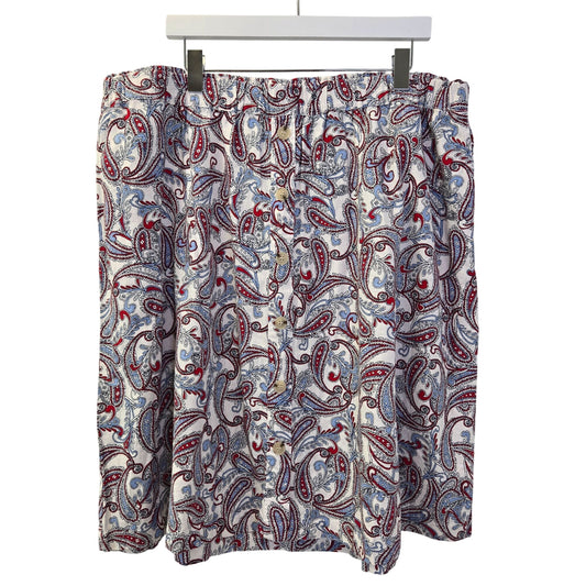 Liz Claiborne Linen Blend Paisley Print A-Line Skirt Size XXL