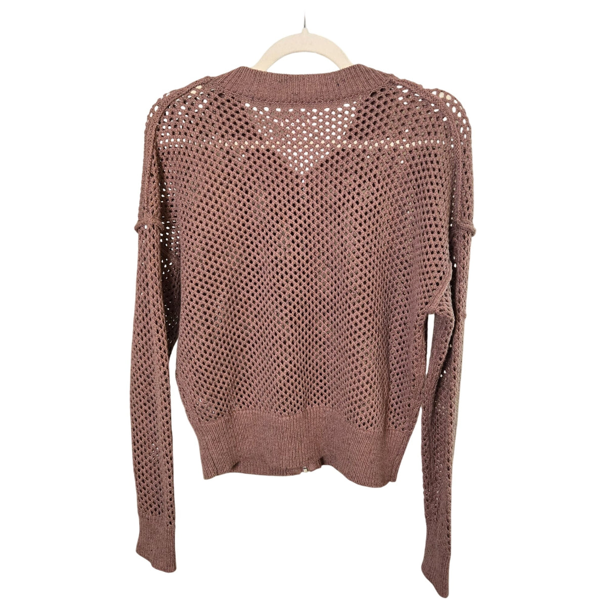 Anthropologie Pilcro Linen Blend Stitchy Bomber Cardigan Sweater Size Medium