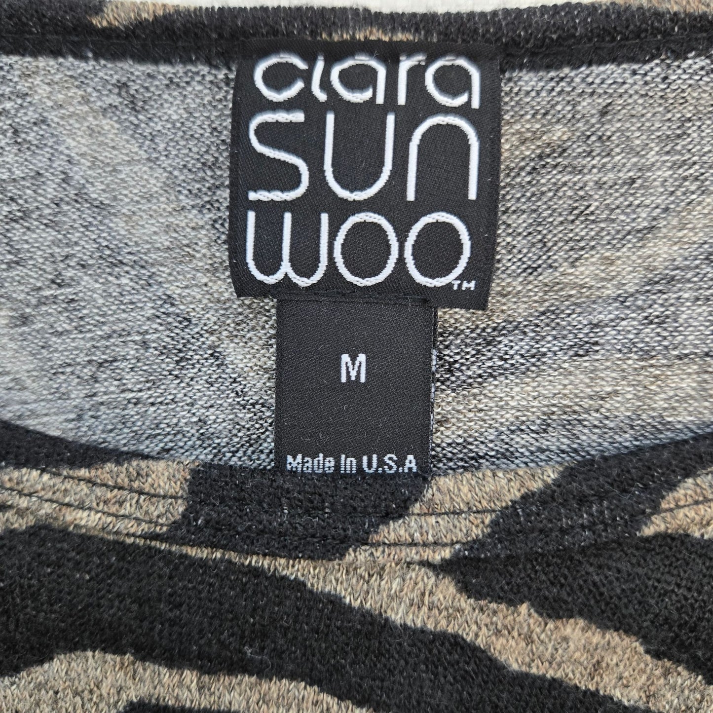 Clara Sun Woo Zebra Print Oversized Dolman Sleeve Sweater Size Medium