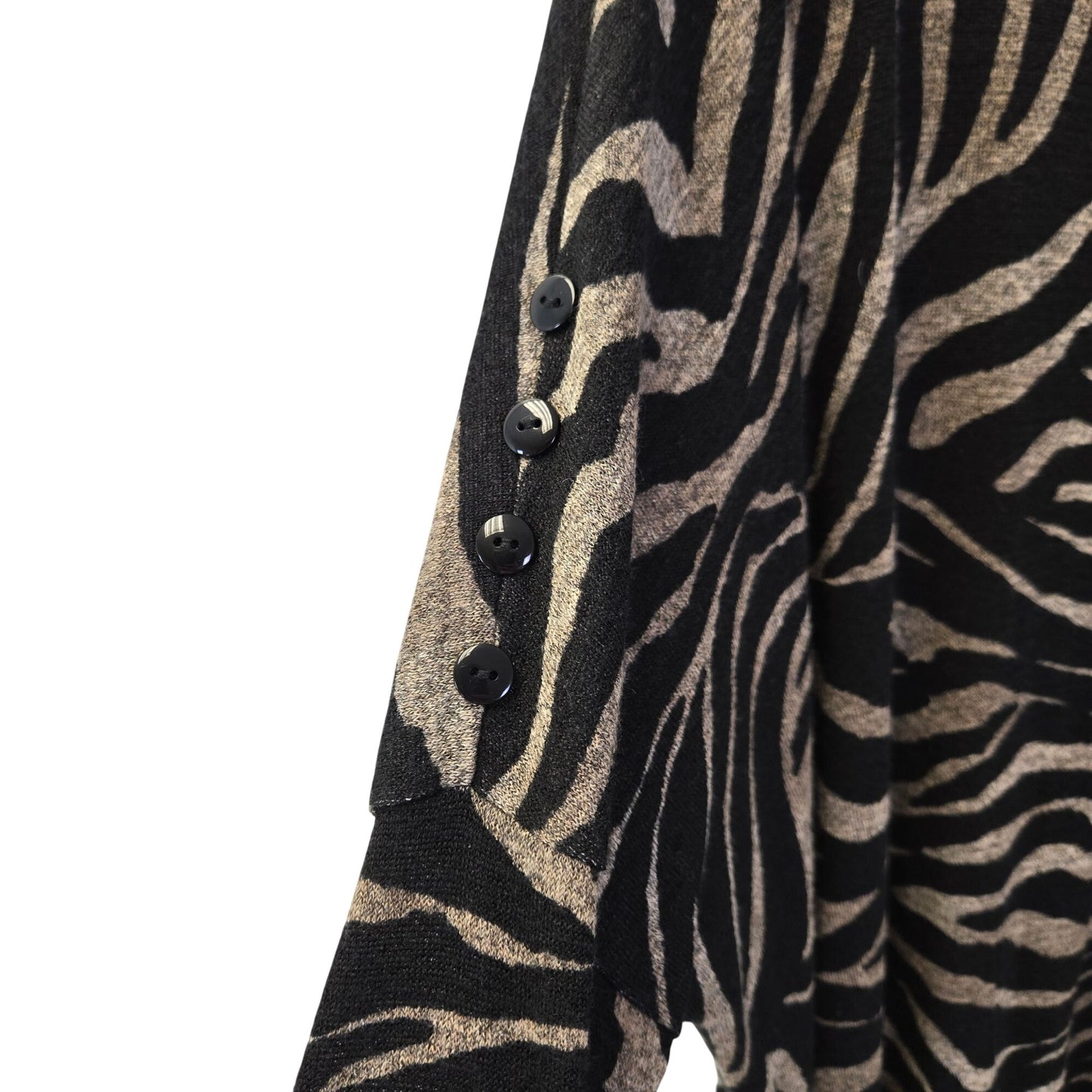 Clara Sun Woo Zebra Print Oversized Dolman Sleeve Sweater Size Medium
