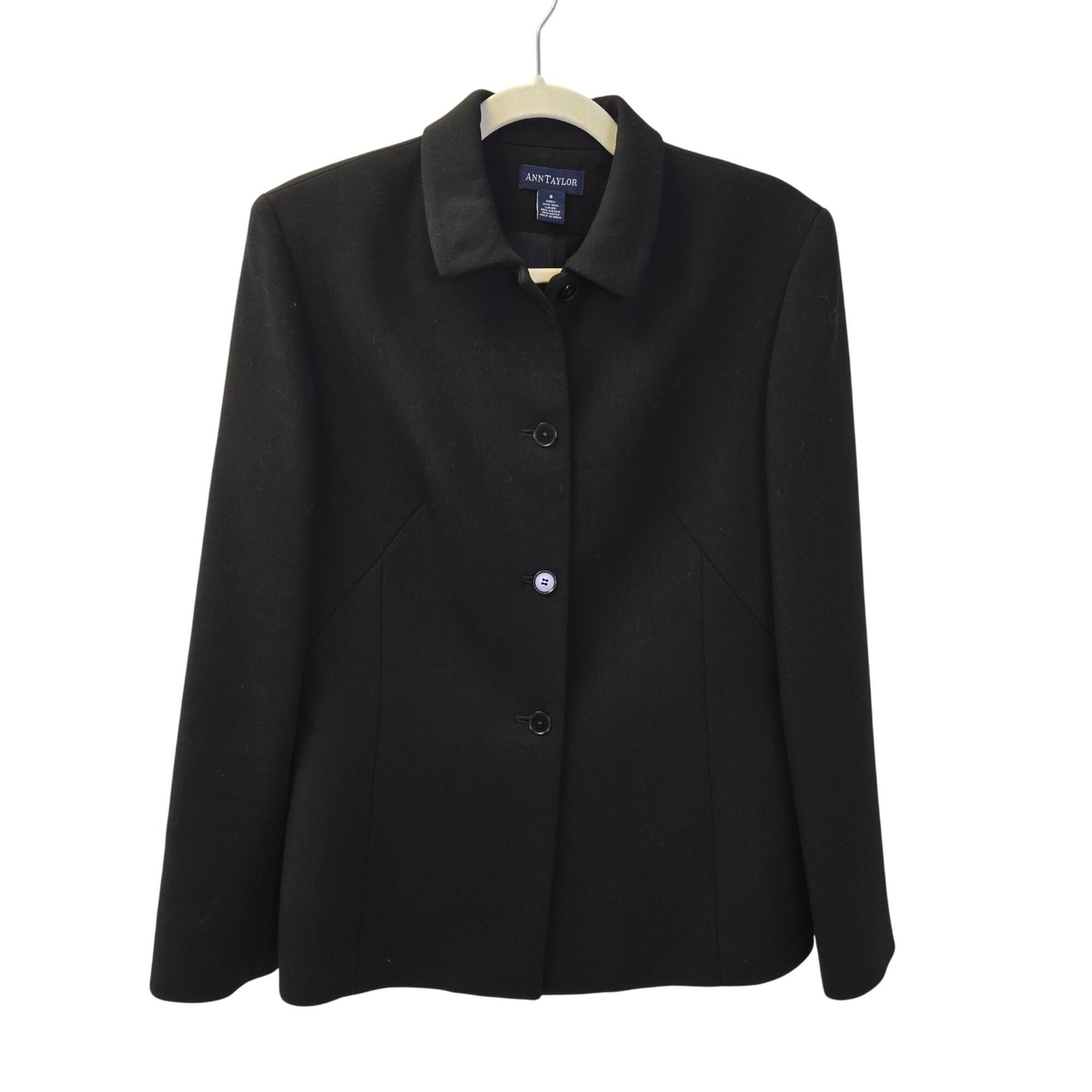 Ann Taylor 100% Wool Four Button Blazer Jacket Size 8